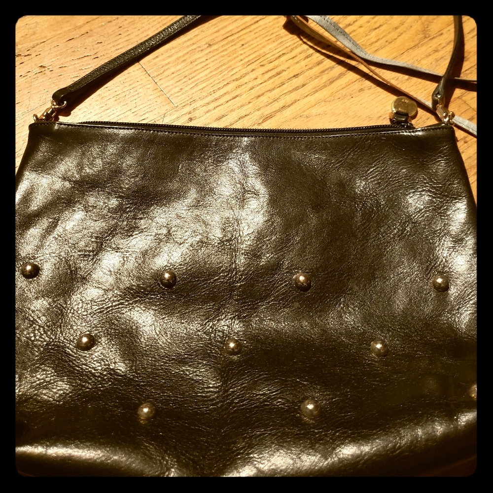 Furla genuine italian leather studded handbag